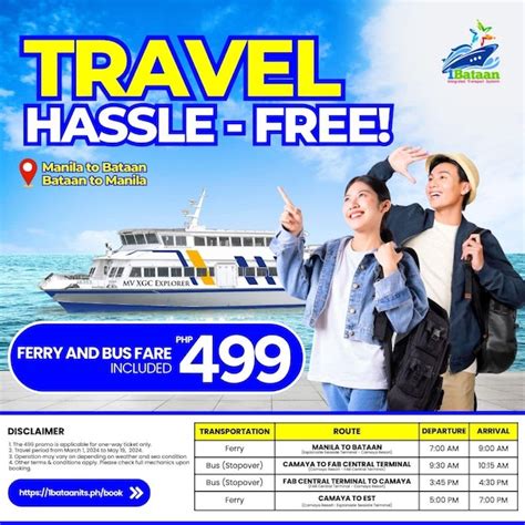 Manila to Bataan Ferry Route and Schedule for 2024 .